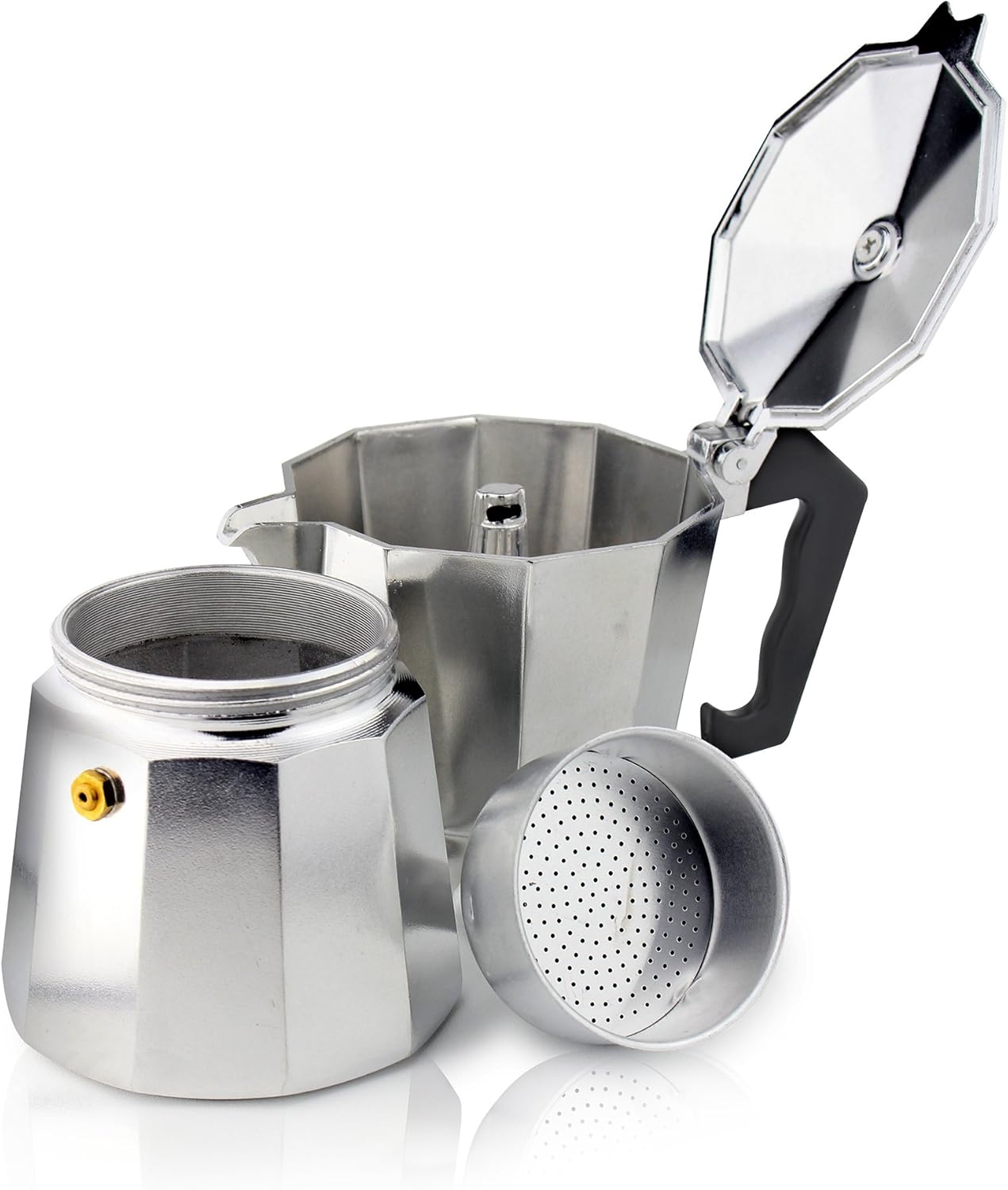 Cafe Ole 12-Cup Italian Style Aluminium Espresso Coffee Maker, Silver, 480 Ml image number 5