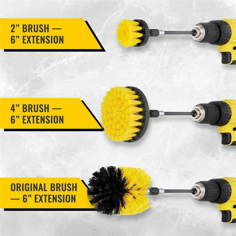 LEDON 6-Piece Drill Brush Power Scrubber Kit &ndash; Grout, Tub, and Tile Cleaning Tool Set image number 6