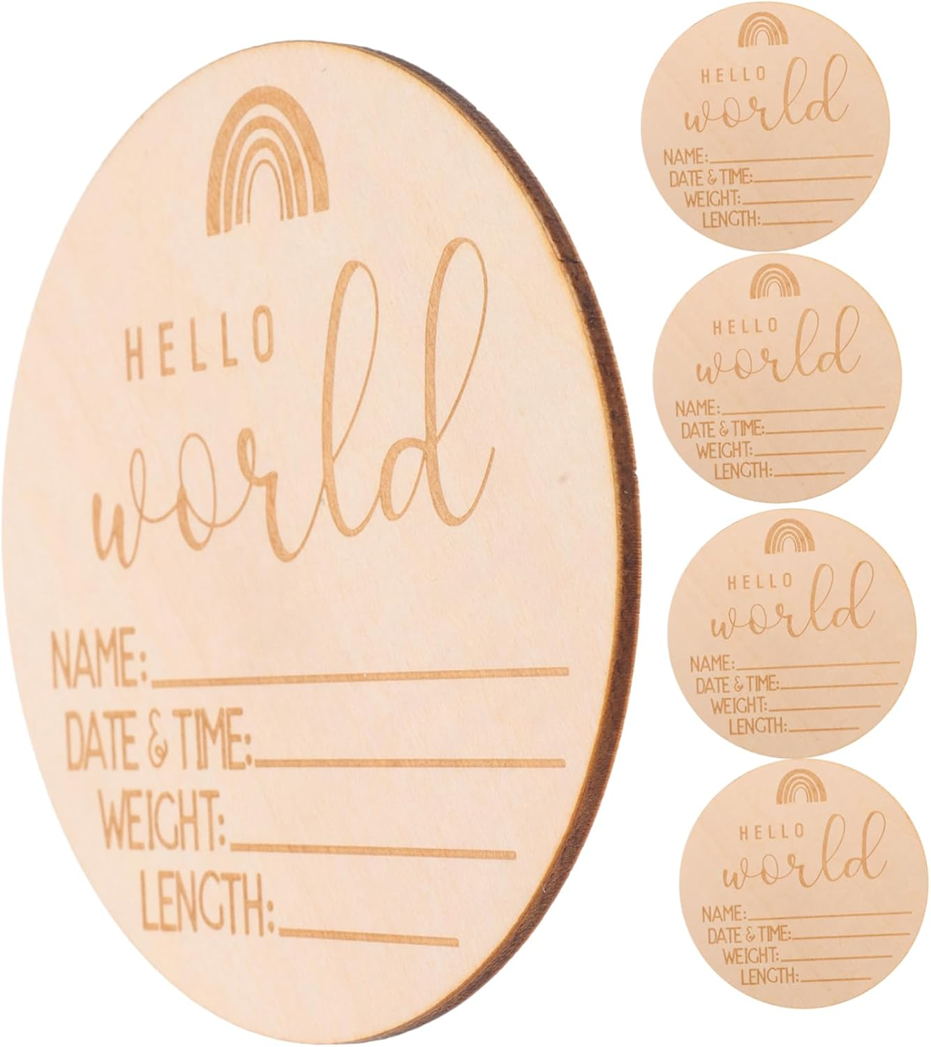 SECFOU 5Pcs Newborn Name Announcement Sign Cherished Shower Photo Props for Memory Recording Design Keepsake Cards for Parents image number 4