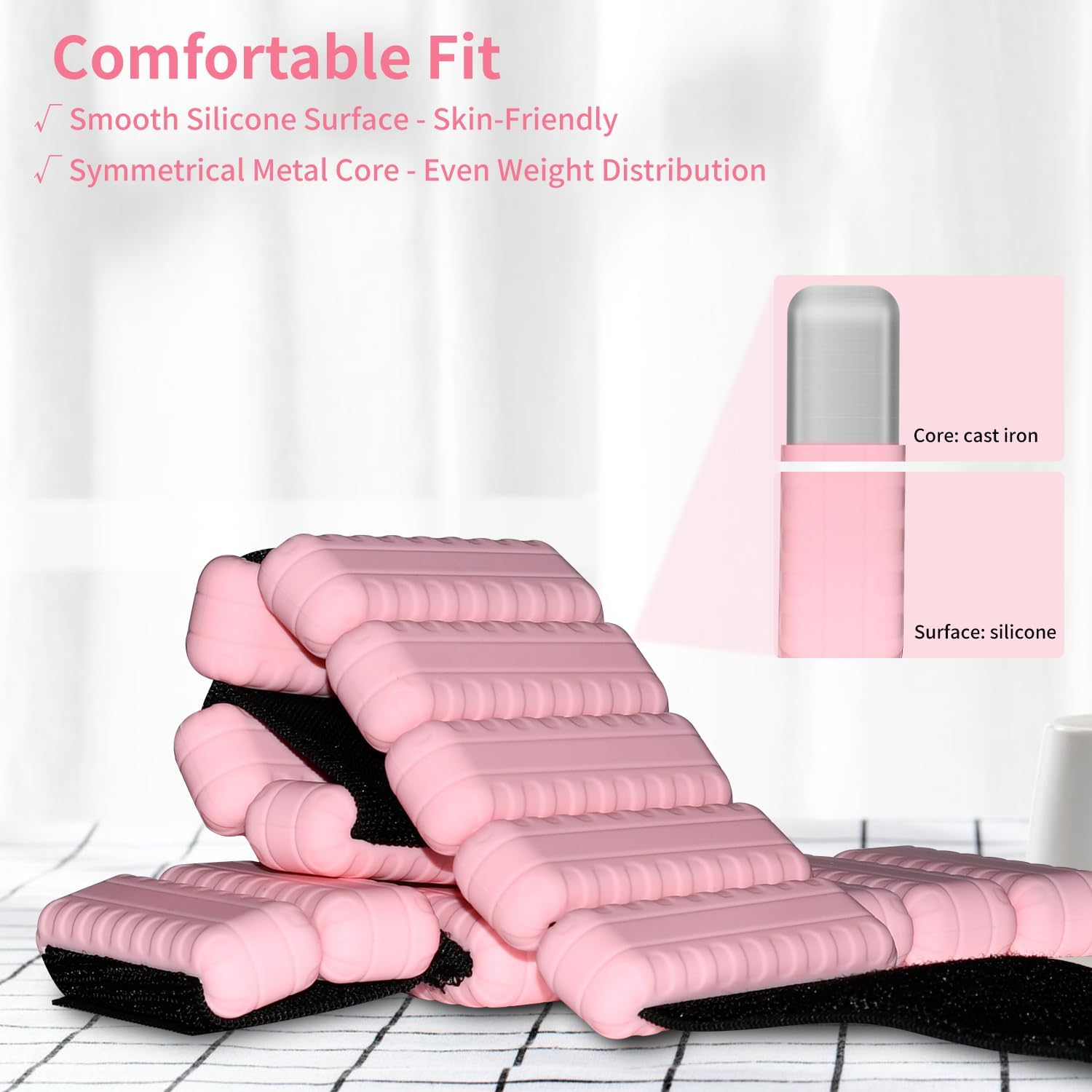 Topesct Adjustable Wrist Weights - Set of 2 (1Lb Each) | Durable Wearable Wrist & Ankle Weights Bracelet for Yoga, Dance, Barre, Pilates, Cardio, Aerobics, Walking