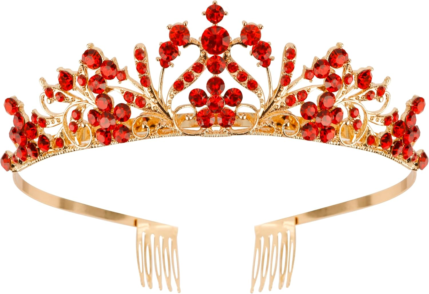 Vovii Tiaras for Girls Princess Crown Headband Birthday Queen Colorful Rhinestone Shiny Multicolor Tiara for Women Princess Decoration - Green image number 4