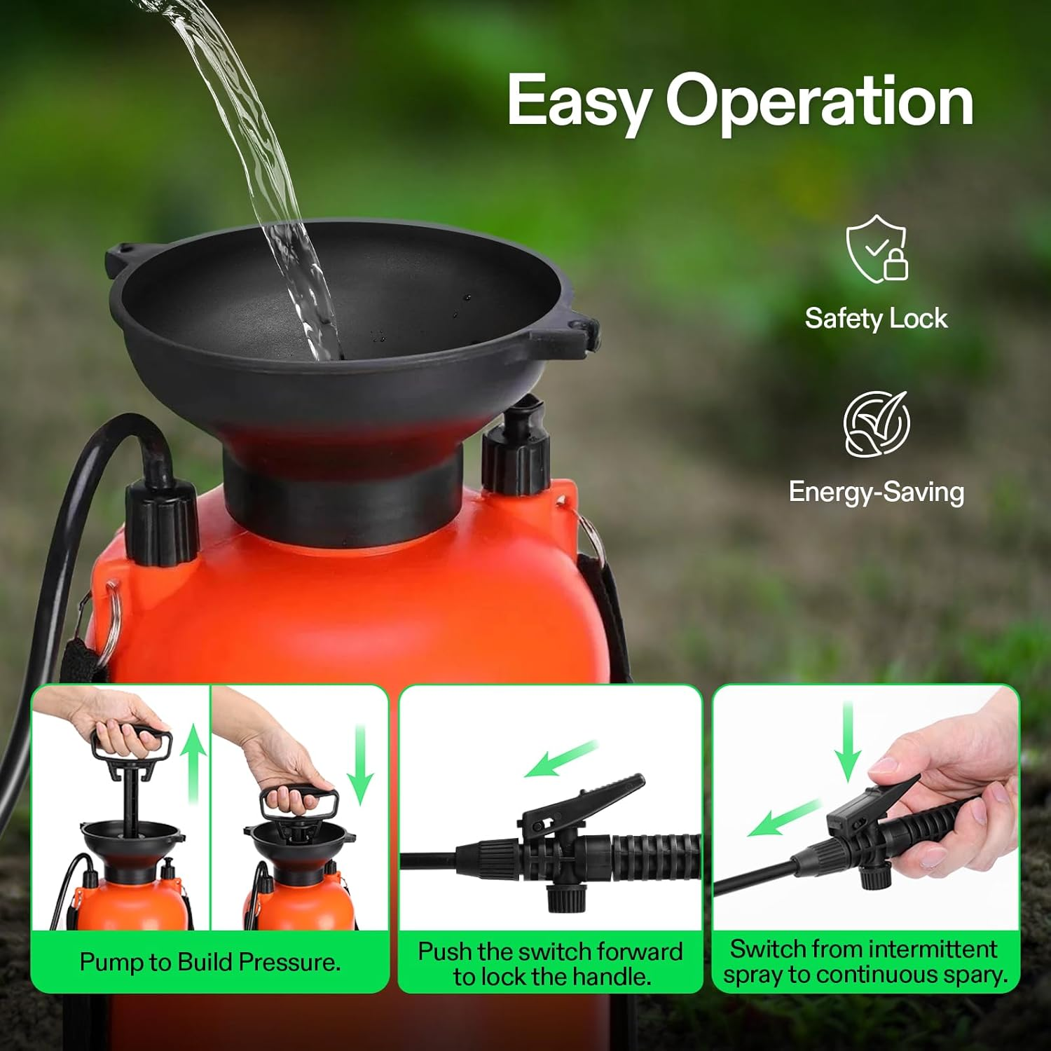 VIVOSUN 1.85-Gallon Pump Pressure Sprayer, Pressurized Lawn & Garden Water Spray Bottle with Adjustable Shoulder Strap, for Spraying Plants, Garden Watering and Household Cleaning image number 4