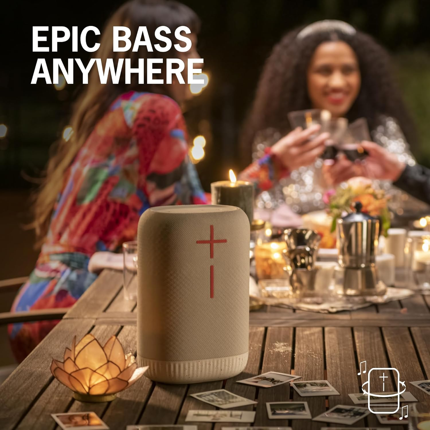 Ultimate Ears EPICBOOM, Portable Wireless Bluetooth Speaker, Big Bass and Immersive, 360-Degree Sound, Adaptive EQ, IP67 Waterproof, Floatable, 17 Hour Battery, 180 Ft Range, USB C - Charcoal Black