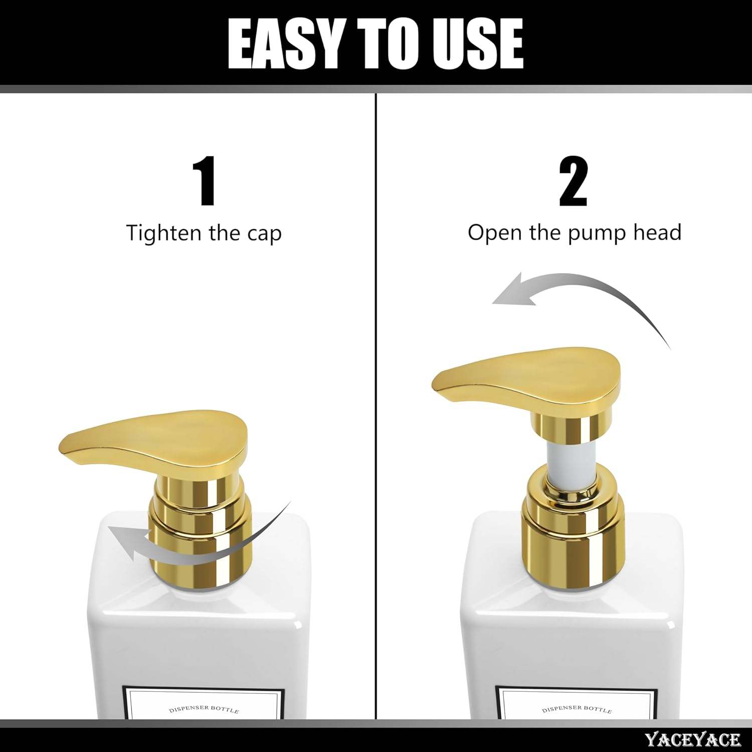 White Shampoo and Conditioner Dispenser, 500Ml Set of 3 Empty Black Shower Bottles with Pump, Shampoo Bottles for Bathroom, Kitchen, Solon image number 6