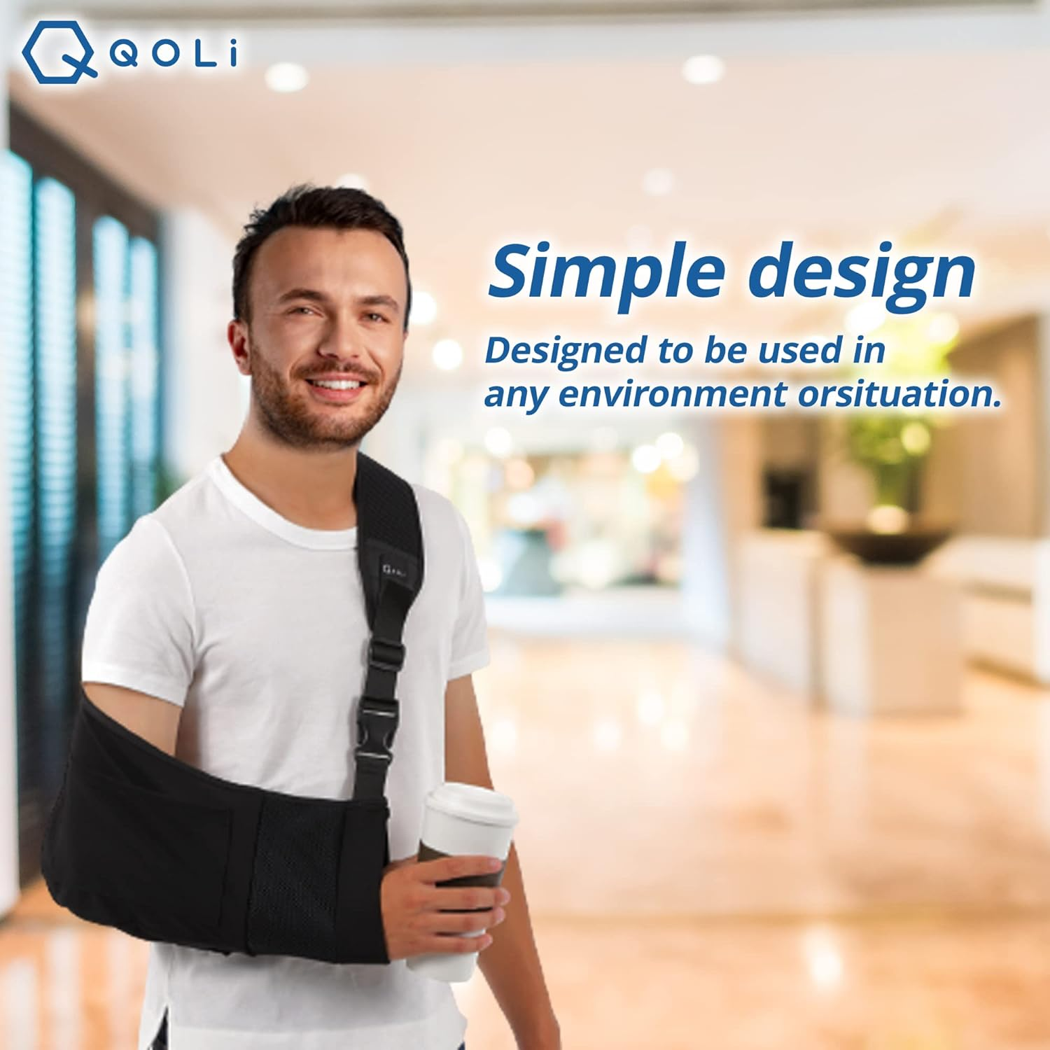 Arm Sling for Broken Fractured Bones Elbow Shoulder Injury, Rotator Cuff Adjustable Medical Brace Surgery Left and Right Arm, Men and Women image number 1