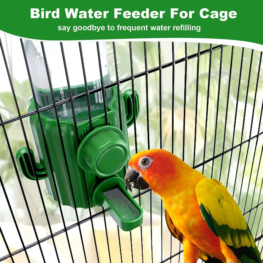 Automatic Bird Cage Water Dispenser - Cactus No-Spill Feeder for Parakeet, Cockatiel, Budgie & Small Birds image number 5