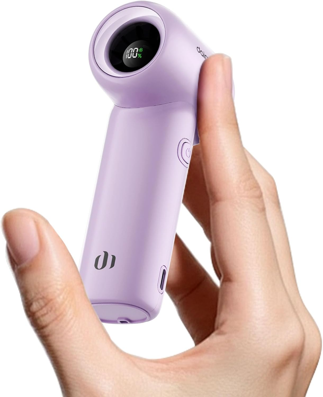 DAIMULIFE Mini Handheld Fans with 3000Mah Rechargeable Battery, Speed(1-100) Adjustable Portable Turbo Fan, Personal Fan for Travel/Summer/Concerts/Lash, Gifts for Women (Green)