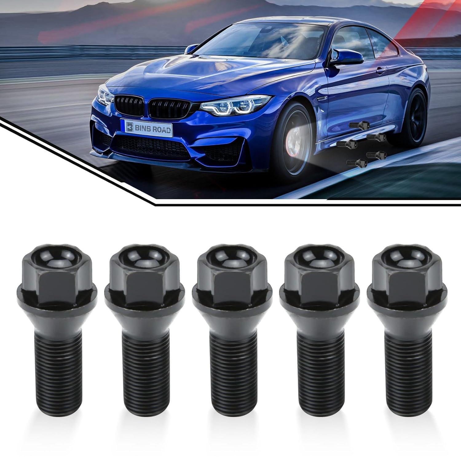 BINB Road 36136781151 Wheel Lug Bolt Nuts M14X1.25 Compatible with BMW MINI 118D 120D 218D 225D 318D 330D 330I 425D 428I 530D 550I M5 X1 X2 X3 X4 X5,5Pcs image number 6
