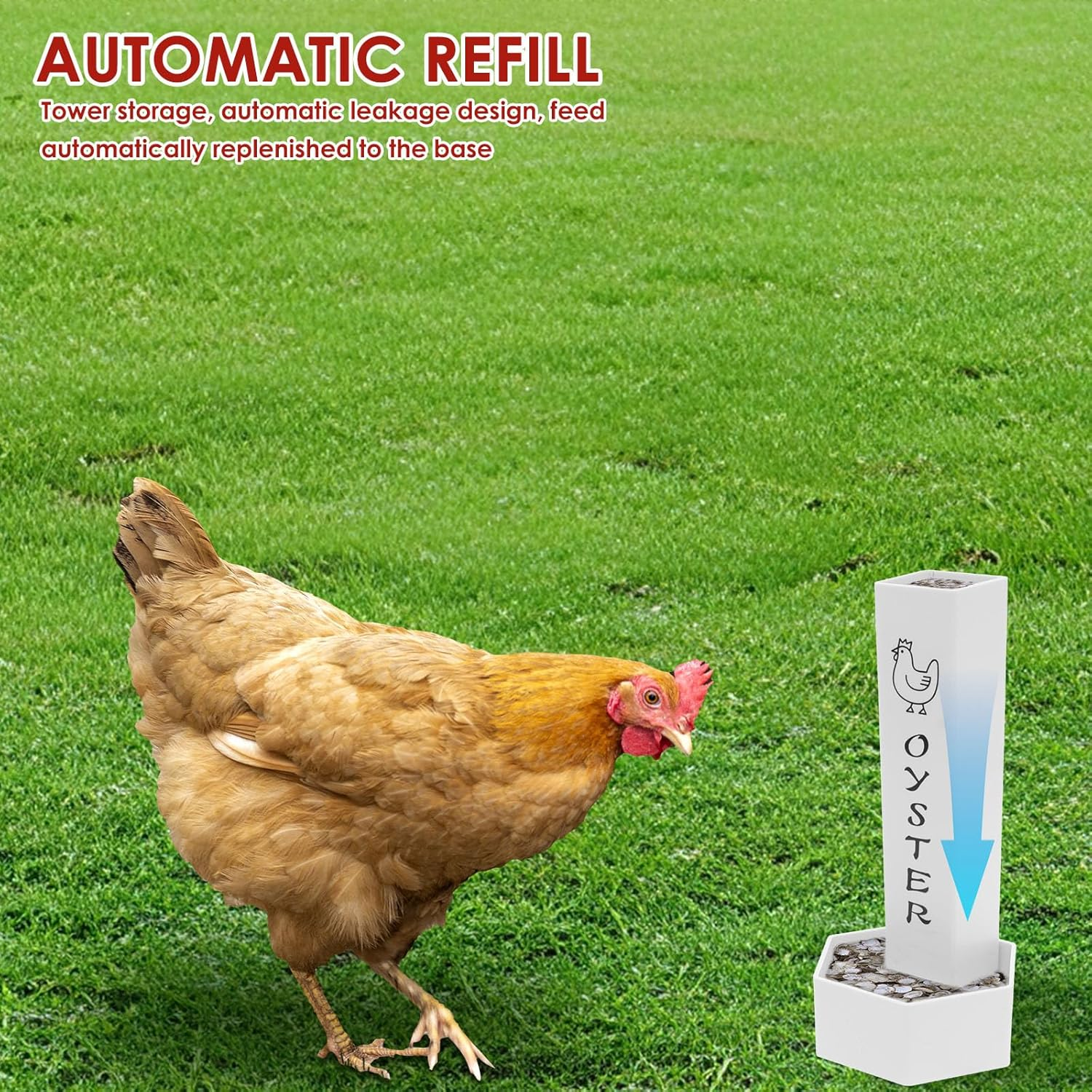 2Pcs Mount Feeder, Flexible Installation Chicken Grit and Oyster Shell Feeder with Lid for Chicken House Raising image number 1