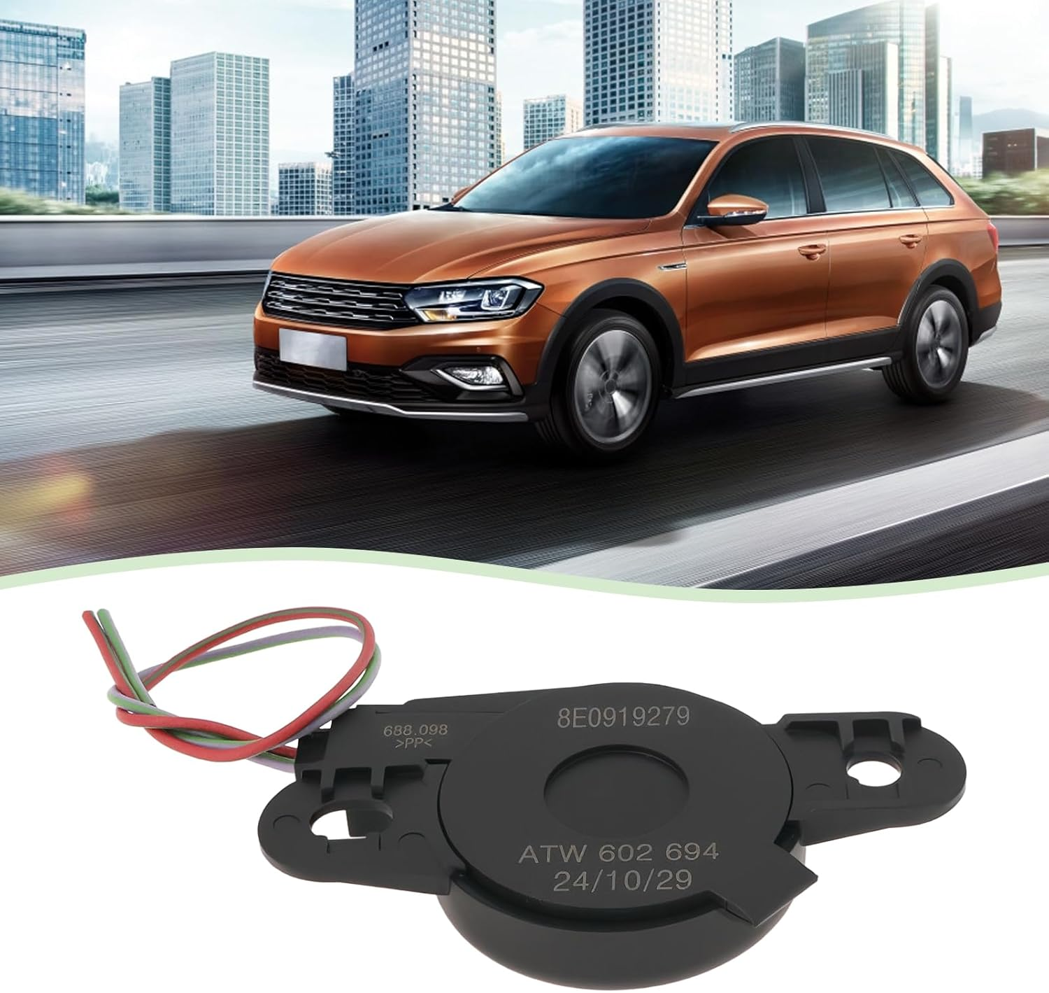 VGOL 1Pc Car PDC Parking Warning Buzzer Speaker Reversing Alarm 8E0919279 5Q0919279 Compatible with Audi Compatible with Volkswagen with Wire Black image number 3