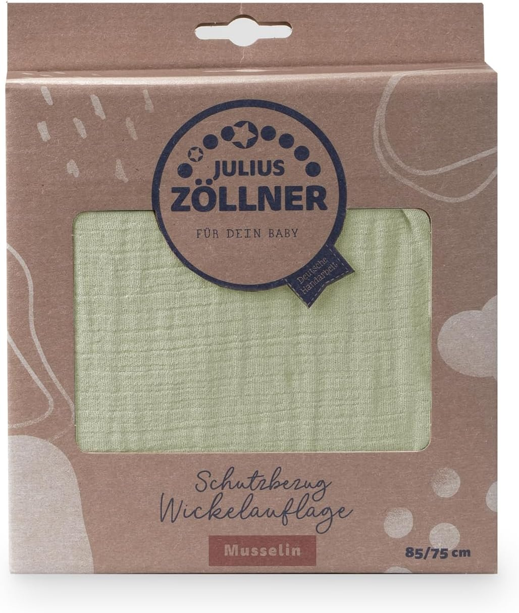 Julius Z&ouml;llner Cover for Changing Mat Made of Muslin Cotton Muslin Lime Size 85/75