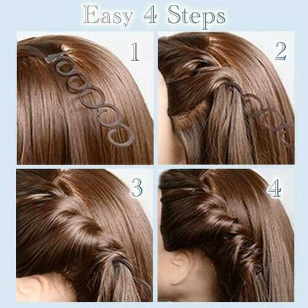 1 Pair for Black Hair Braiding Tool DIY Styling Ponytail Maker French Braid Tool for Hair Women Fashion Hair Styling Clip DIY French Hair Braiding Tool for Hair Care image number 5