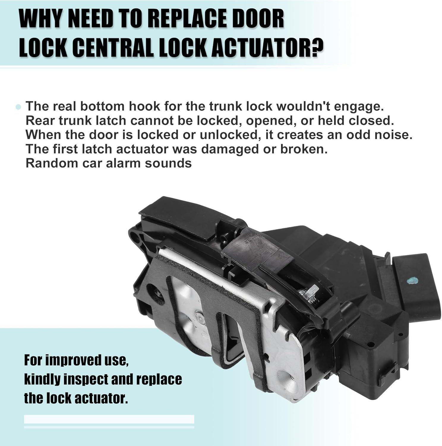 ACROPIX Front Right Side Door Latch Actuator Fit for Ford Focus - Pack of 1 Black