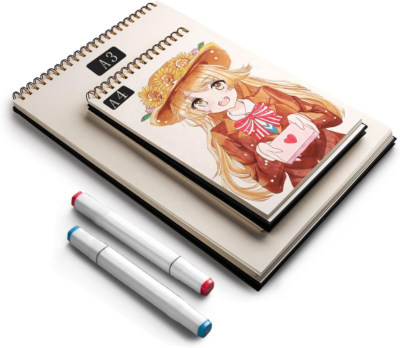 Marker A4 Landscape Hardback Sketch Book 60 Sheets 110GSM, with Spiral Bind, This Pad Is Great as Marker Pad Alcohol-Based or Water-Based, as Well as Pencil Sketching image number 5