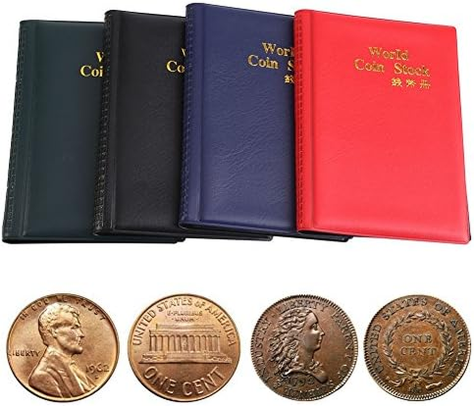Coin Album Books, 10 Page 120 Pockets World Coin Stock Album Book Case Coin Holders Collection Storage Coin Collecting Holders Penny Pockets(Black)