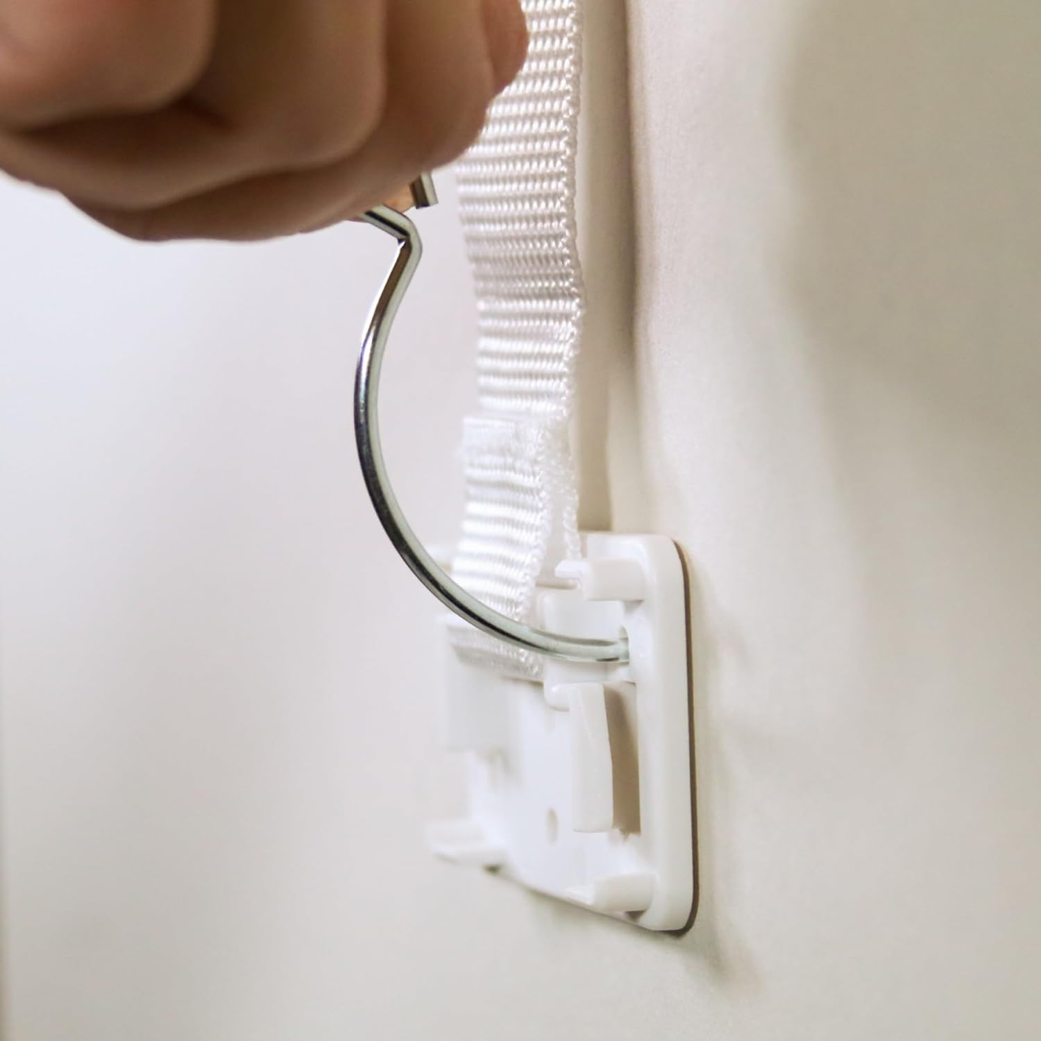 Qdos Zero-Screw Furniture Anti-Tip Kit | White | Patent Pending Securehooks Anchor Holds up to 200 Lbs in Drywall!- Easy Installation, No Screws, No Tools-Adhesive to Furniture Option! 1 Kit=2 Straps image number 1