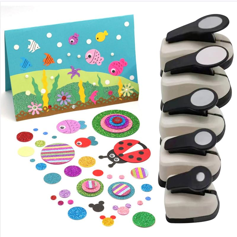 AIMALL Paper Puncher for Arts Cardmaking Craft Scrapbooking Circle Cutter Hole Punch, Cuts through Paper & EVA Foam