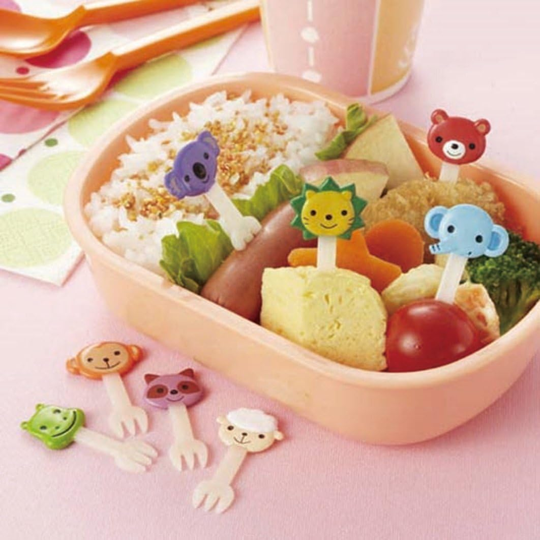 Torune 8 Piece Bento Decoration Food Picks Forks Cute Animal for Lunch Box image number 2
