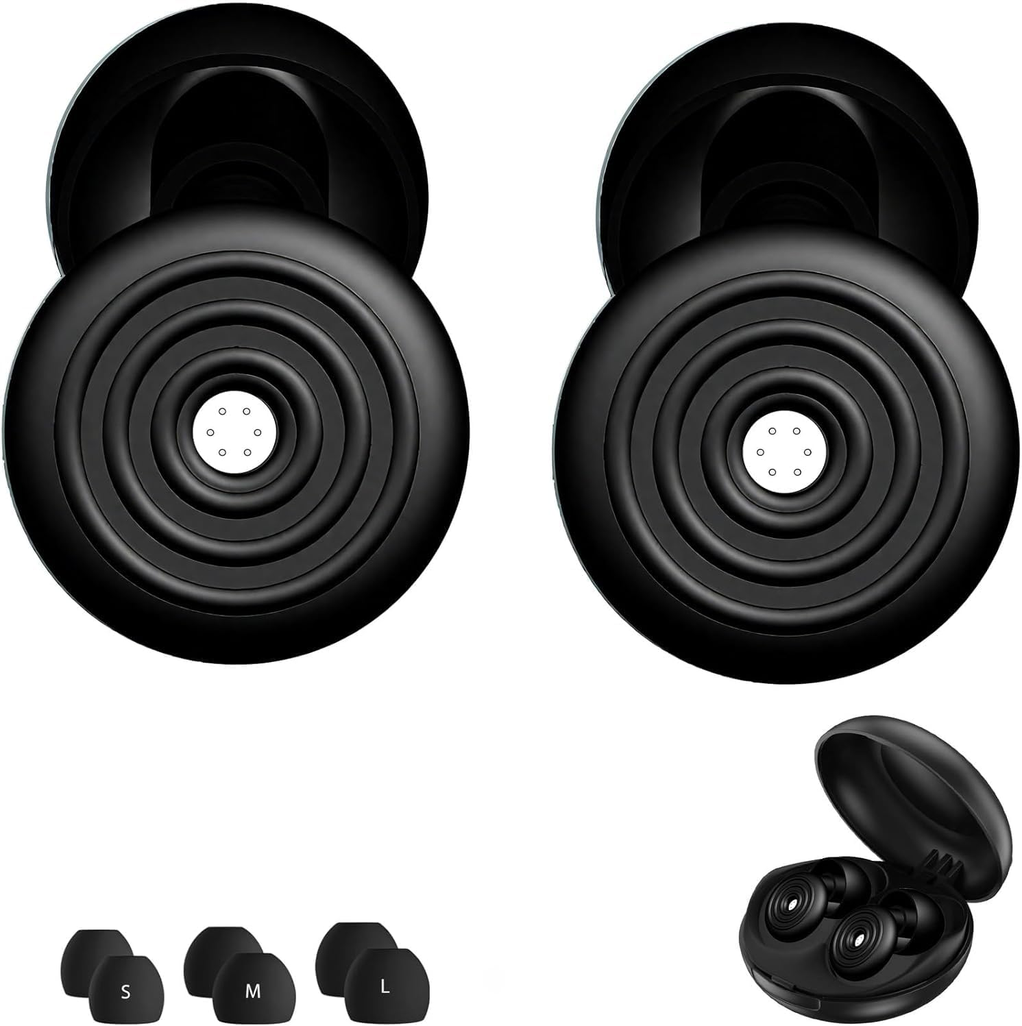 Ear Plugs for Sleeping - Noise Cancelling Earplugs with 23Db SNR Reduction, Reusable Sleep Earbuds for Focus, Travel & Noise Sensitivity, 3-Size（S/M/L) Tips & Carry Case Included image number 4