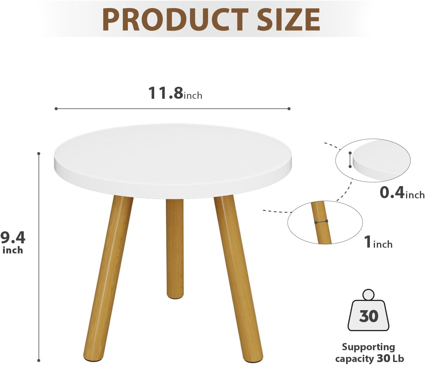 Bamworld Wood Plant Stand Indoor Small Plant Table Mid Century Holder for Flower Pots round Side/End Table for Corner Bedroom Living Room image number 5