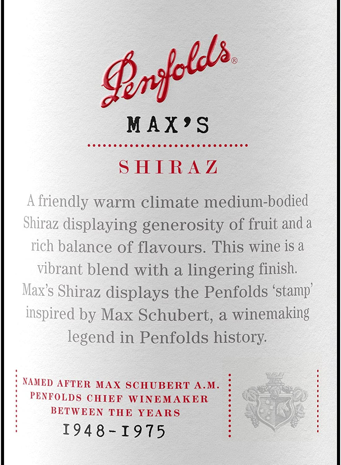 Penfolds Max'S Shiraz Red Wine, 750 Ml (Pack of 6)
