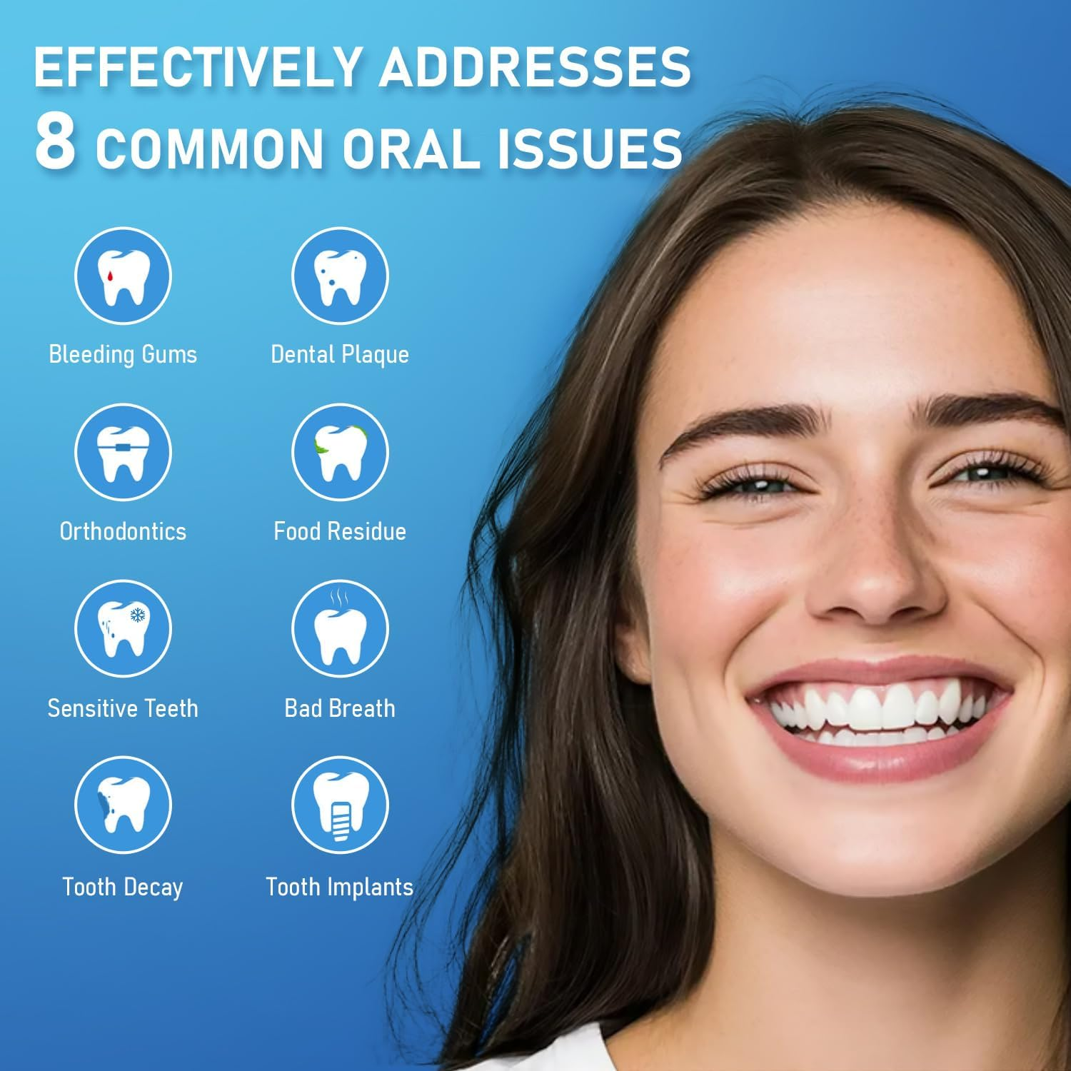 Water Flosser, Vimmk Cordless Oral Irrigator for Teeth, Gum, Braces Deep Cleaning, 8 Tips, 5 Modes, 300ML Rechargeable Water Dental Flosser, IPX7 Waterproof, Portable Design for Home Travel (Black) image number 4