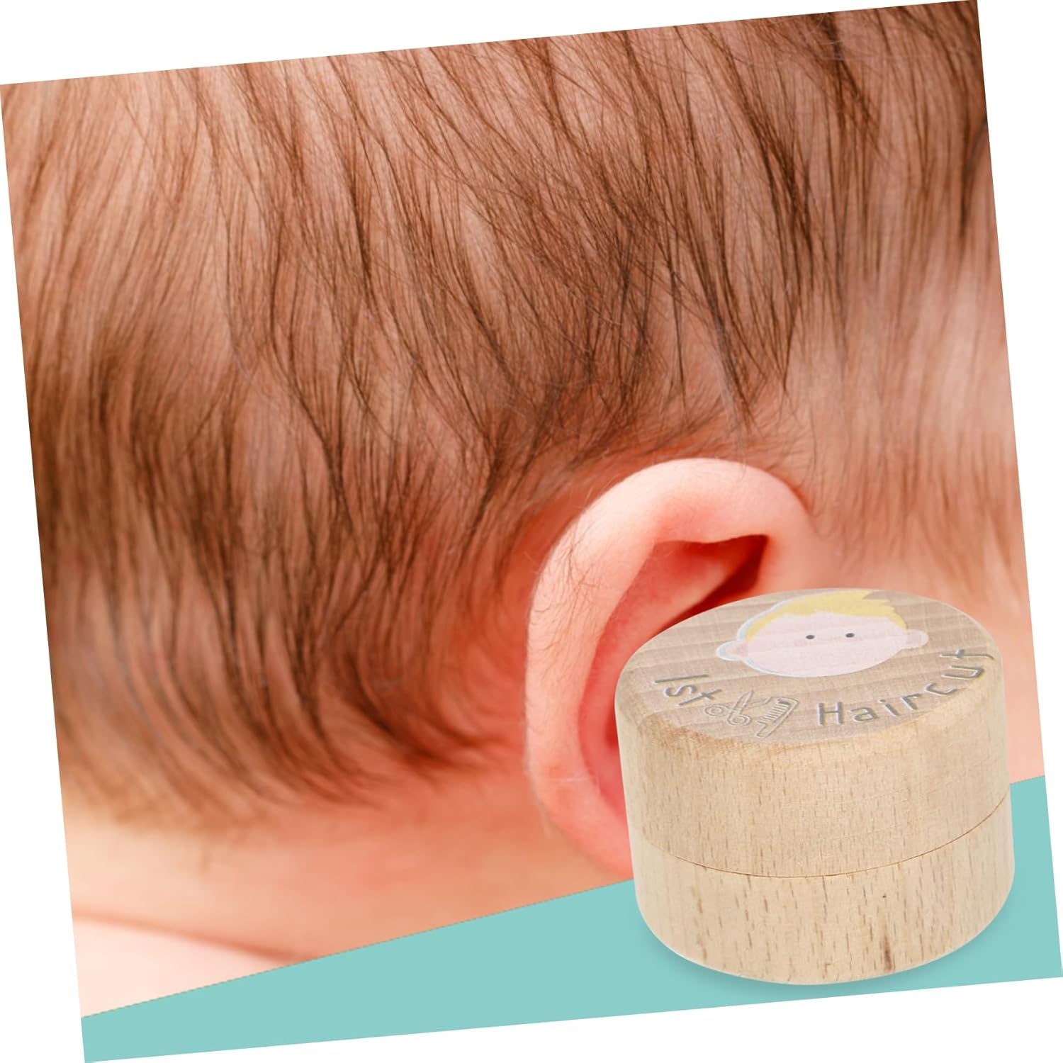Memory Keepsake Box Wooden Haircut Storage Holder for Boys First Haircut Container with Capacity Thoughtful Present for Cherishing Precious Memories image number 5