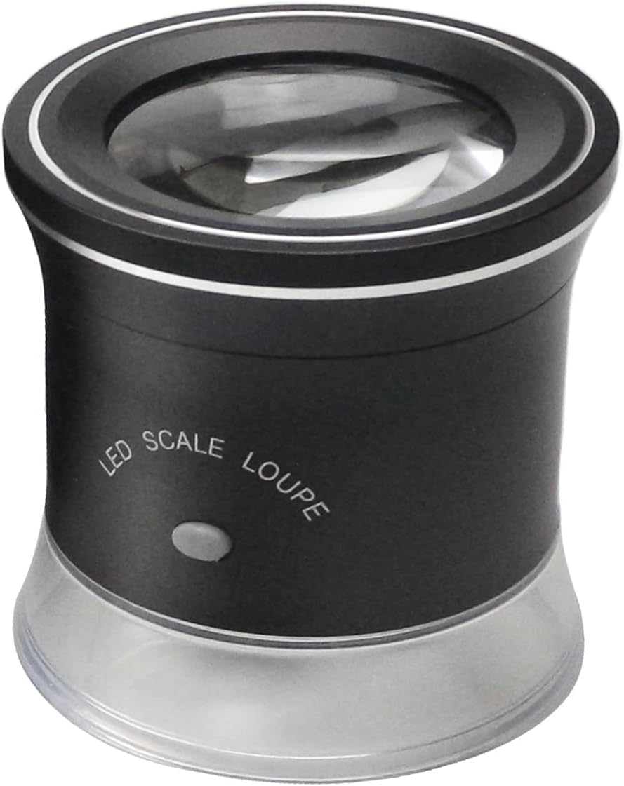 30X LED Scale Loupe Illuminated Magnifier with 6 White 3 UV Lights Rechargeable Magnifying Glass Interchangeable Reticle Scale for PCB Jewelry Coin Stamp Antique Textile Painting, with Zipper Bag image number 5