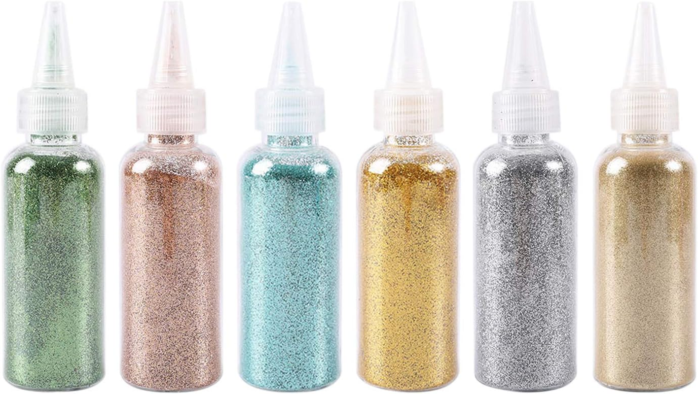 6 Pcs Nail Patch Nail Polish Powder Phototherapy Mixed Color Glitter Dust Powder Set image number 3