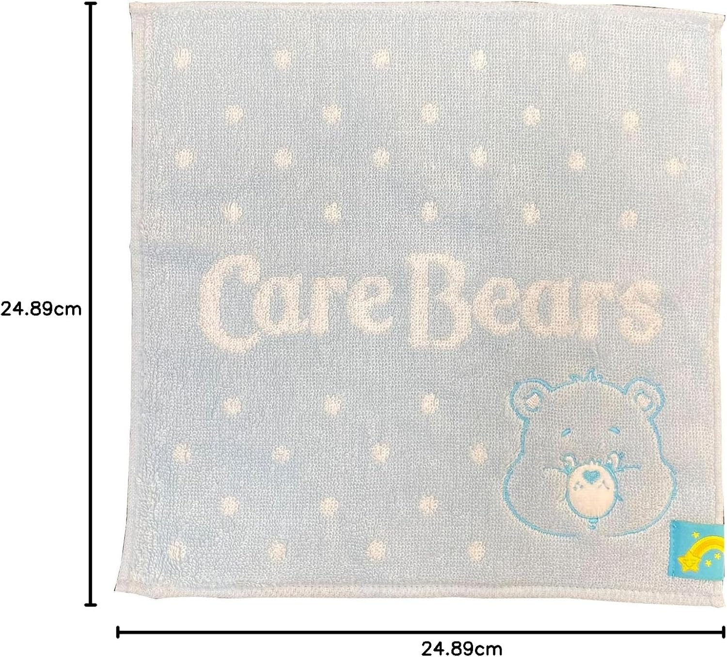 Marushin 5545001900 Mini Towel, Care Bear, Blue, Pastel Dot Face