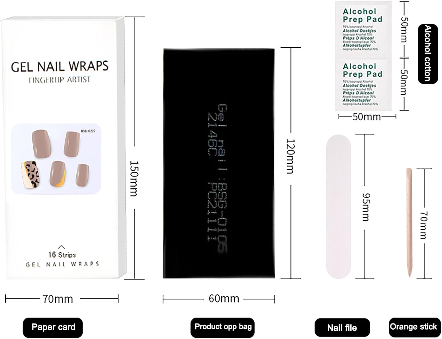 Joyeee Semi Cured Gel Strips, 16Pcs Self Adhesive Stickers, Long Lasting Professional Salon Quality Full Wraps with File, DIY Art Decoration Accessories for Women Girl image number 2