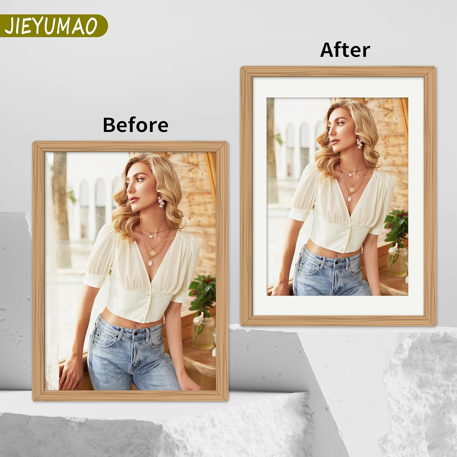 30Pcs Picture Mats, 3 Sizes Core Bevel Cut Frame Mattes, 2 Colors Picture Photo Mounts Photo Mat Black and White Photo Frame Mat Core Picture Mats for Photos Pictures Artwork Display image number 3