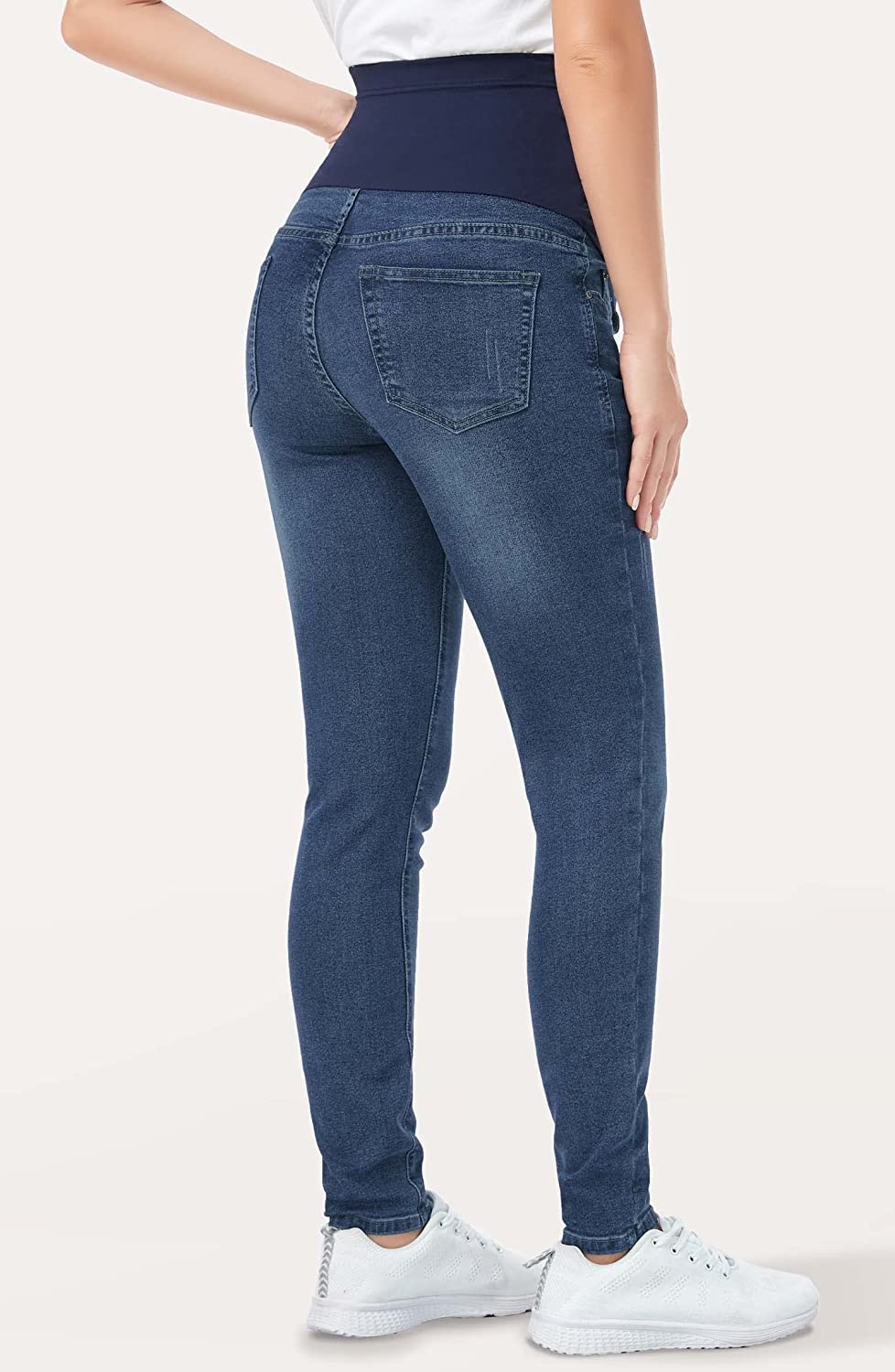 PACBREEZE Women'S Maternity Pants for Work Over-Bump Pregnancy Casual Stretchy Straight Dress Pants with Pockets image number 2