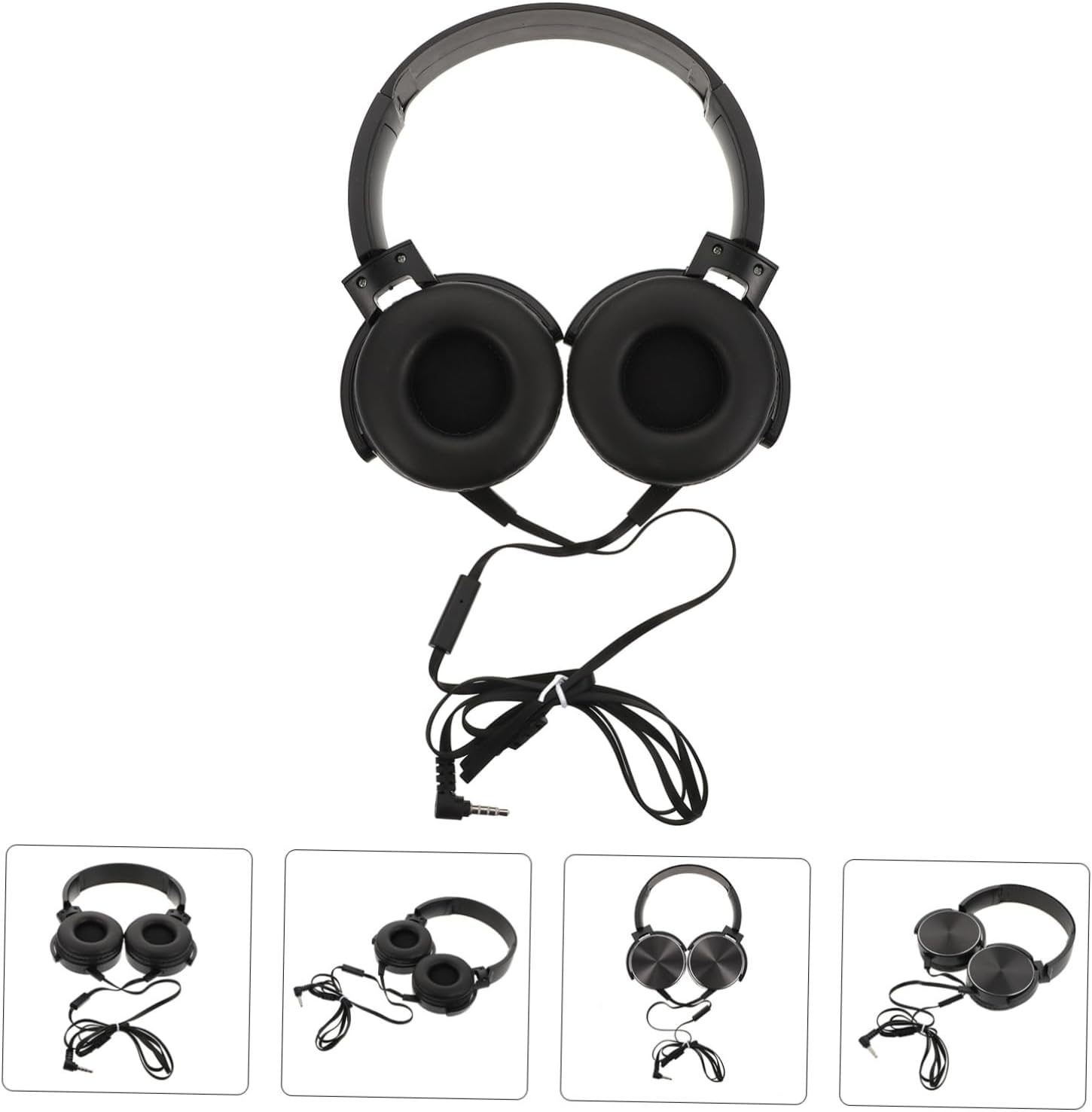 Mipcase 1Pc Noise Reduction Headset Lightweight over Ear Computer Headset for Music Gaming Comfortable Long Wear Design Skin Friendly Material Black Color image number 5