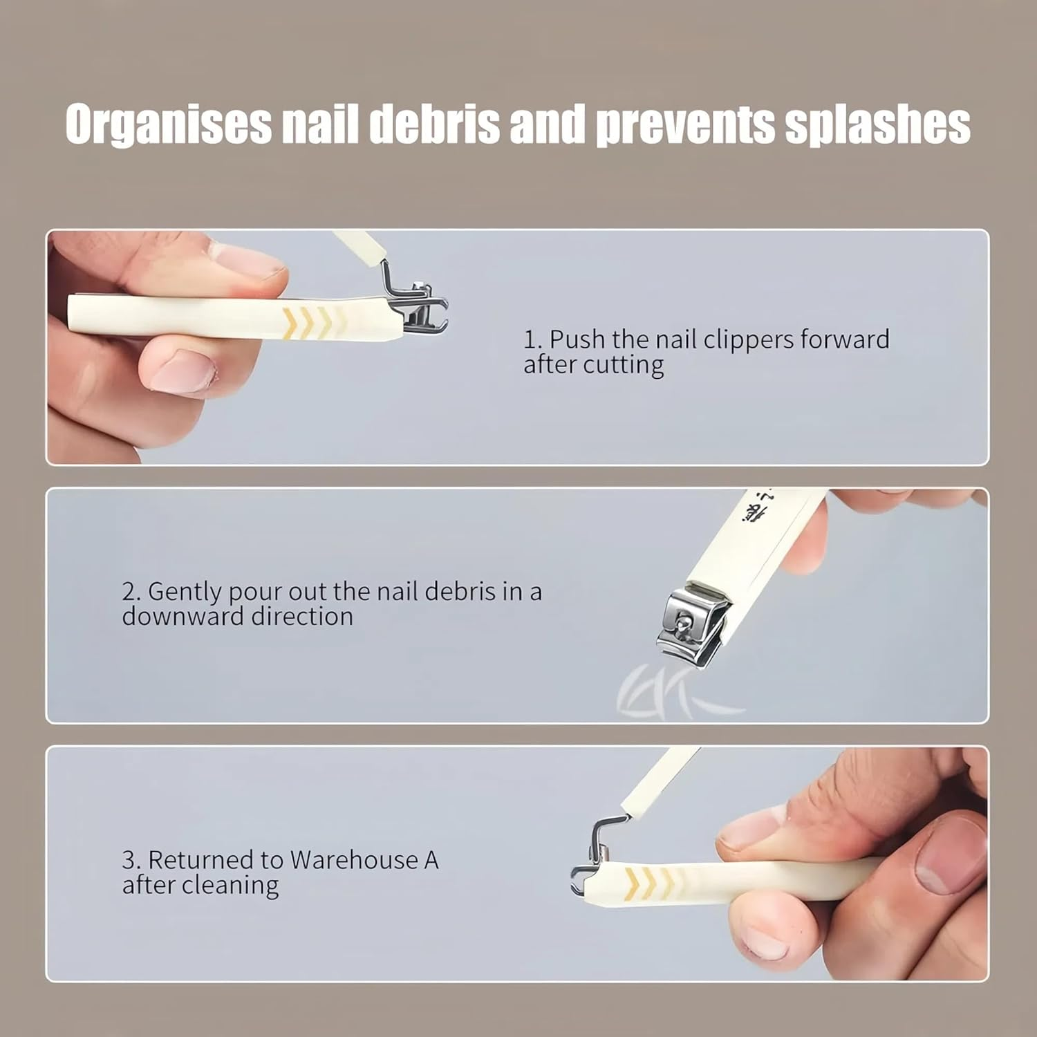 ZHANG XIAO QUAN since 1628 6-Piece Nail Clipper Set, Stainless Steel Precision Manicure Kit with Magnetic Case, Includes Curved & Oblique Clippers, Nose Hair Scissors, Glass Nail File, Ear Spoon, Matte Finish, Anti-Splash, Portable image number 2