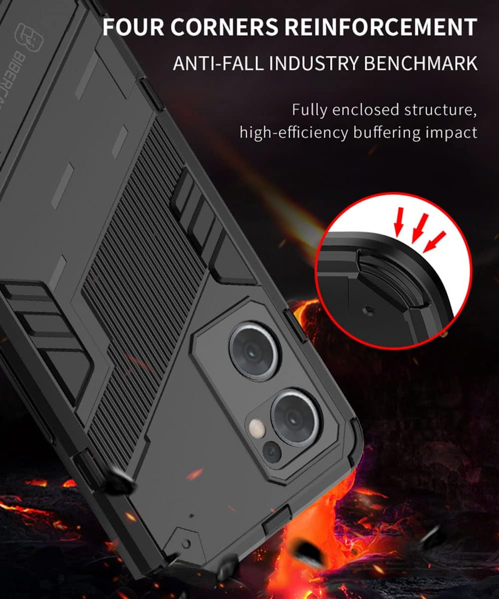 SEAHAI Case for Oppo Find X5 Lite, Military Shockproof Case, Ultra Thin Hard PC Soft TPU Protective Mobile Phone Case with Sturdy Foldable Stand - Green image number 5