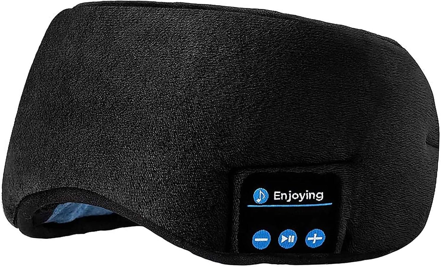 Sleep Headphones Bluetooth Eye Mask, Wireless Bluetooth 5.0 Headphones Music Travel Sleeping Headphones Handsfree Sleeping Mask with Built-In Speakers Microphone Washable (Black-1Pack)