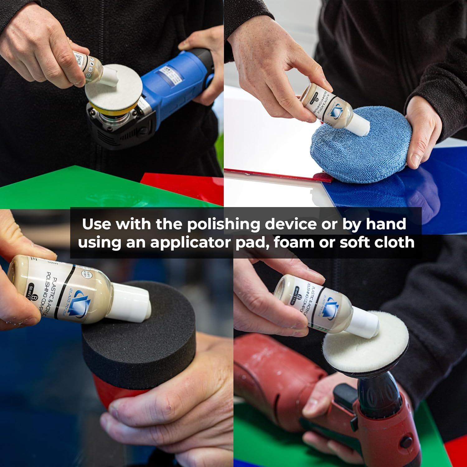 Glass Polish 14017 Plastic & Acrylic Polishing Compound for Professional High-Gloss Micro Finishes - 50Ml