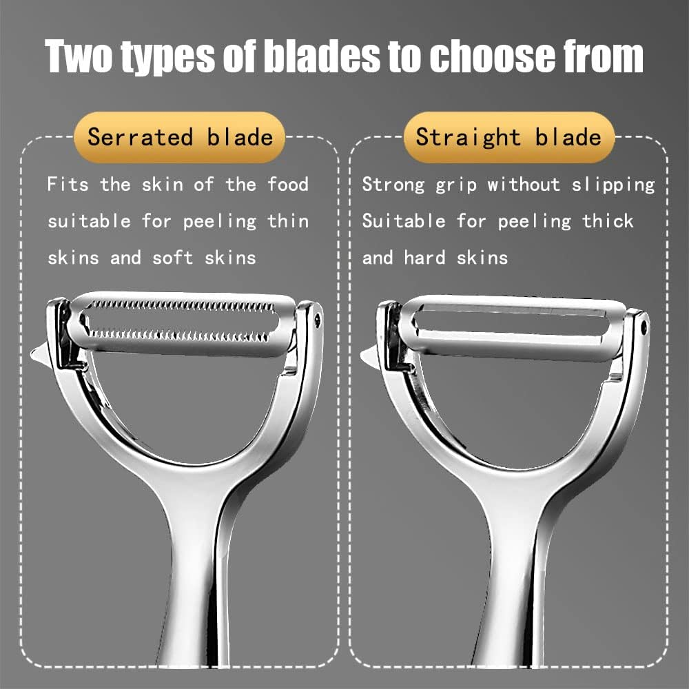 Vegetable Peeler Potato Peelers for Kitchen Y-Shaped Stainless Steel Peeler with Ergonomic Non-Slip Handle & Sharp Blade - Straight Blade image number 3