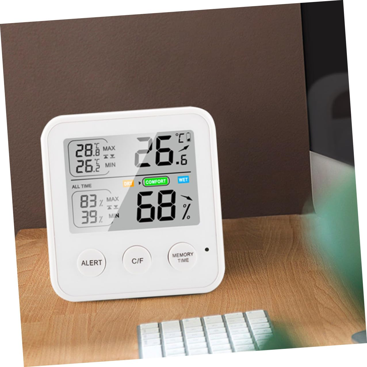 YARNOW High Precision Digital Hygrometer and Indoor Thermometer with LCD Display Compact Abs Temperature Humidity Monitor for Home and Nursery Lightweight and Tabletop Gauge image number 1