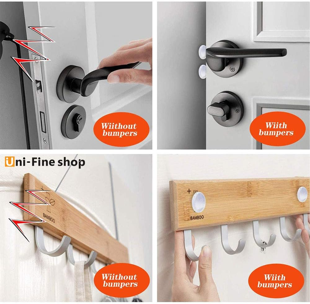 Uni-Fine 3 Size Clear Rubber Feet Self-Adhesive Door Bumper Elastic Transparent Silicone Pad Noise Dampening Pads Non-Slip Transparent Silicone Pad for Vases, Keyboards, Tables, Chairs,Glass(30Pcs) image number 4