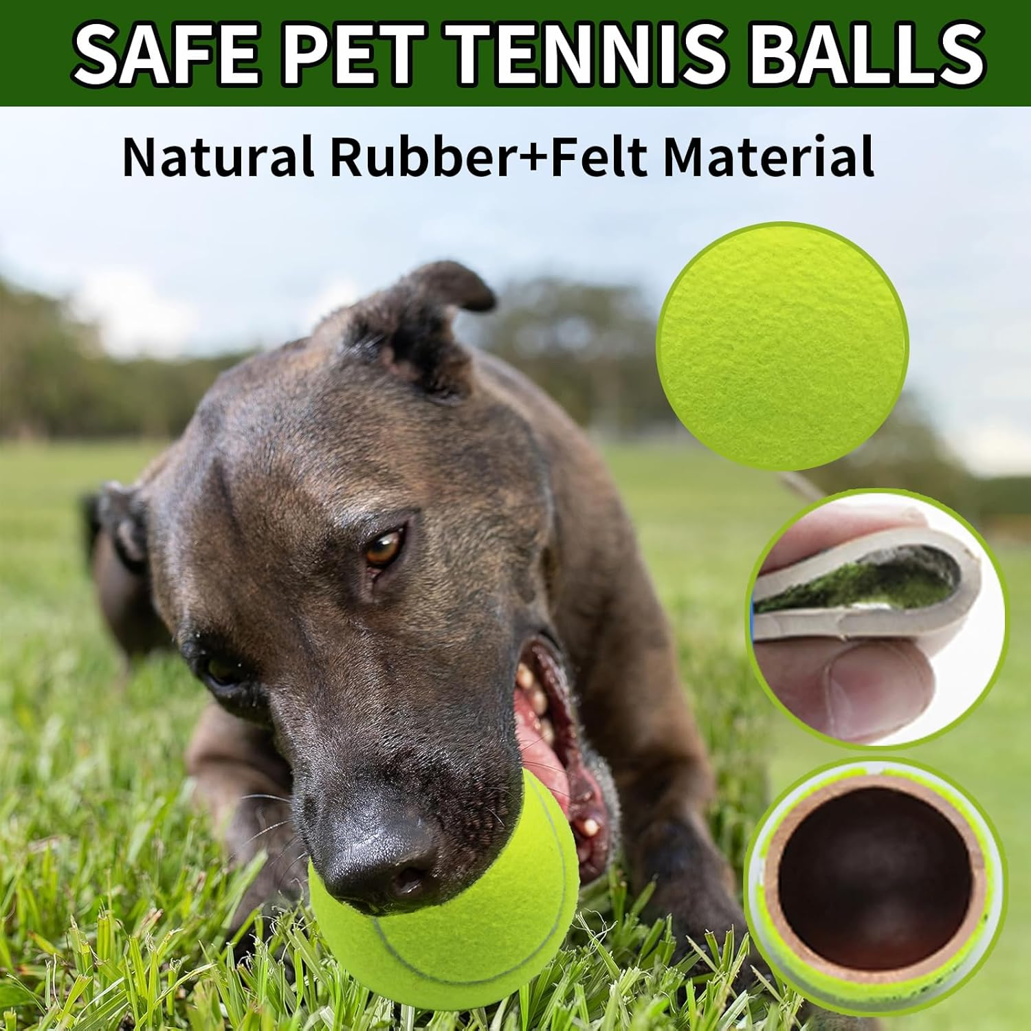 Magicorange Tennis Ball Dog Toys，2 Pack 4 Inch Oversize Giant Tennis Ball Dog Tennis Ball Large Pet Chew Toy for Outdoor/Indoor Sports (Multicolor, 2 Pack) image number 4