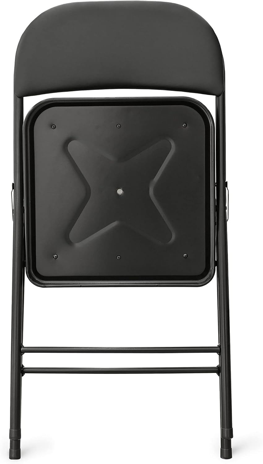 Amazon Basics Vinyl-Padded Folding Chairs 136 Kg Weight Capacity, Black 4 Pack image number 2