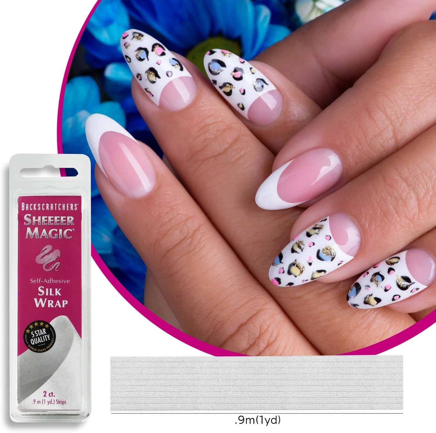 Backscratchers Sheeeer Magic Silk Wrap - Self Adhesive Manicure Nail Art Tool - DIY Nail Extension - 2 Count image number 5