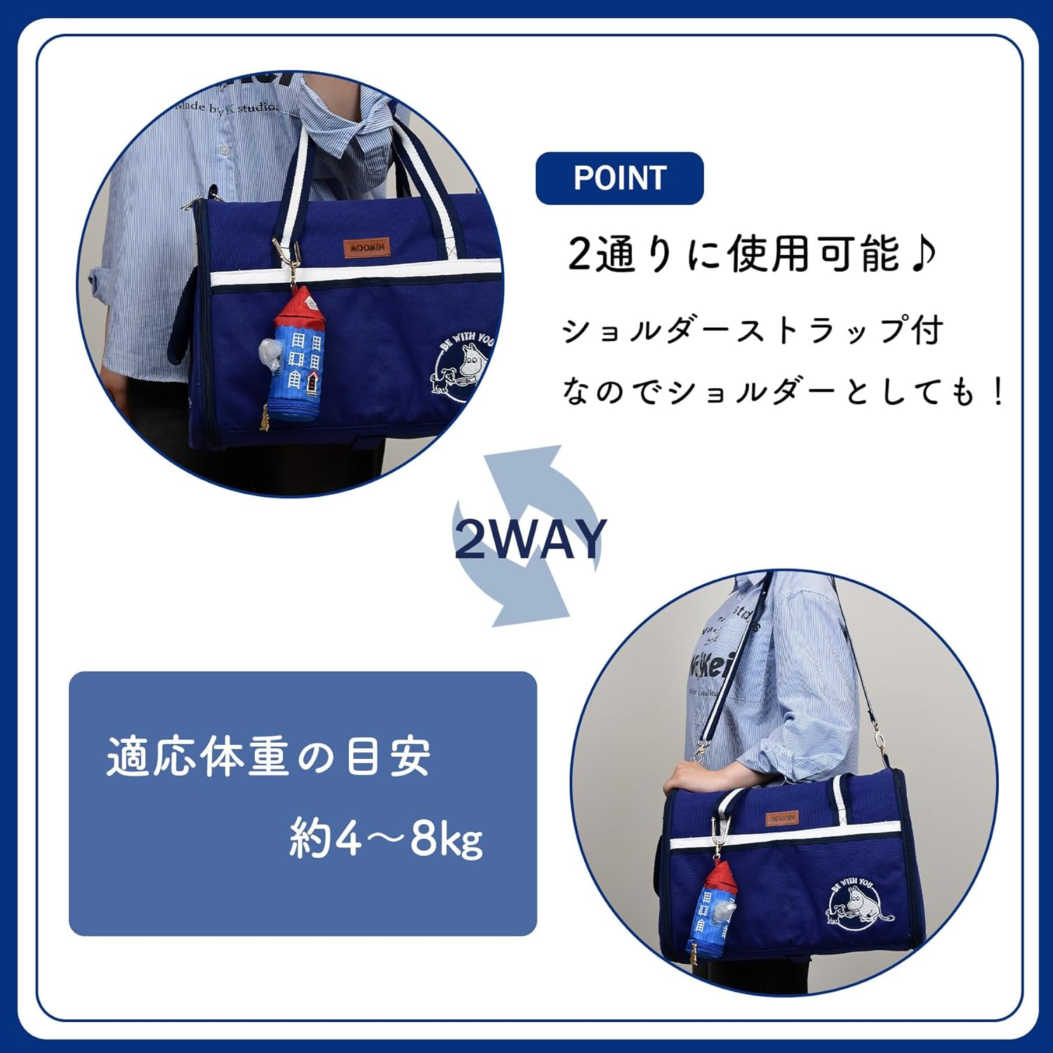 Marushin 1425038200 Moomin Carry Bag for Pets and Dogs image number 5