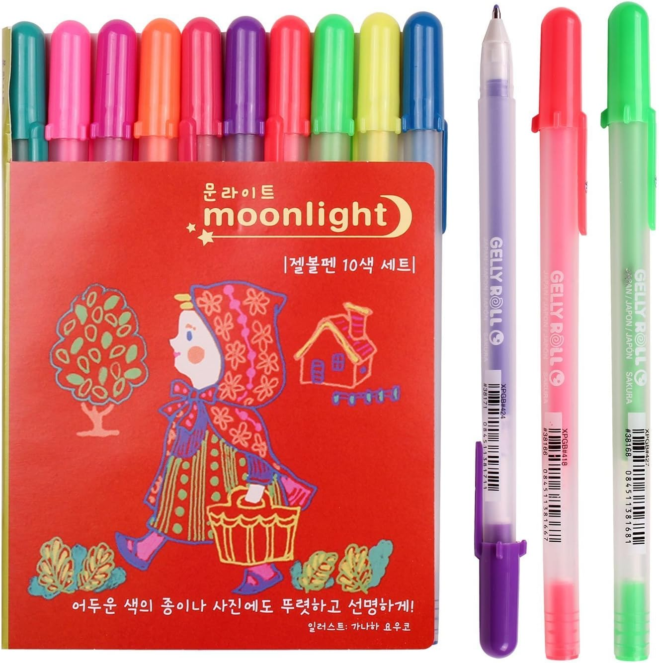 Sakura Pgb10C53 10-Piece Gelly Roll Assorted Colors Blister Card Moonlight 10 Bold Point Gel Ink Pen Set image number 3