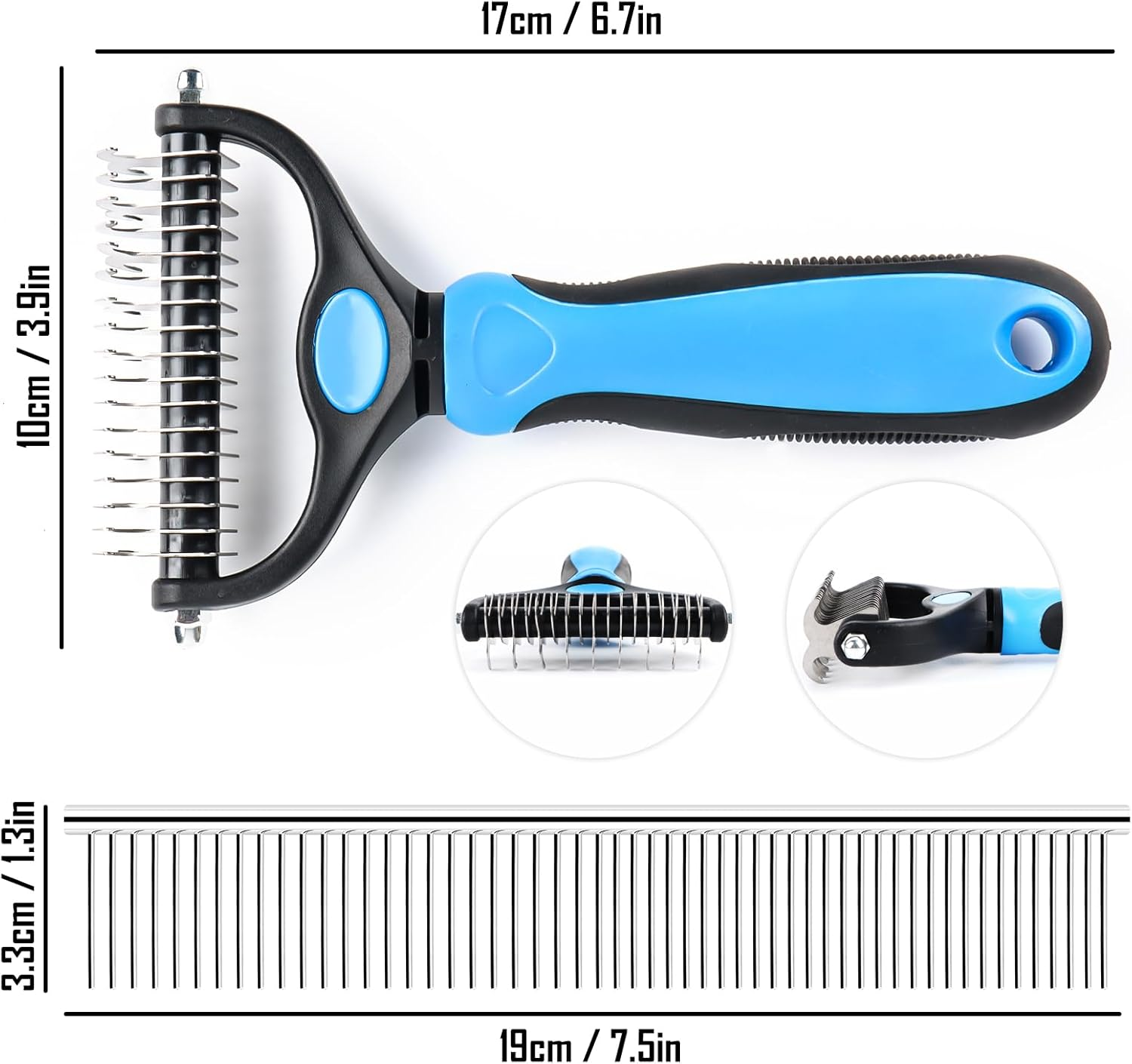 Byffoer Dog Brush Long Hair and Cat Brush Long Hair Undercoat, Dog Brush Cat Brush for Long Hair, Handle with Hanging Hole Dog Brush against Tangles for Cats Dogs image number 6