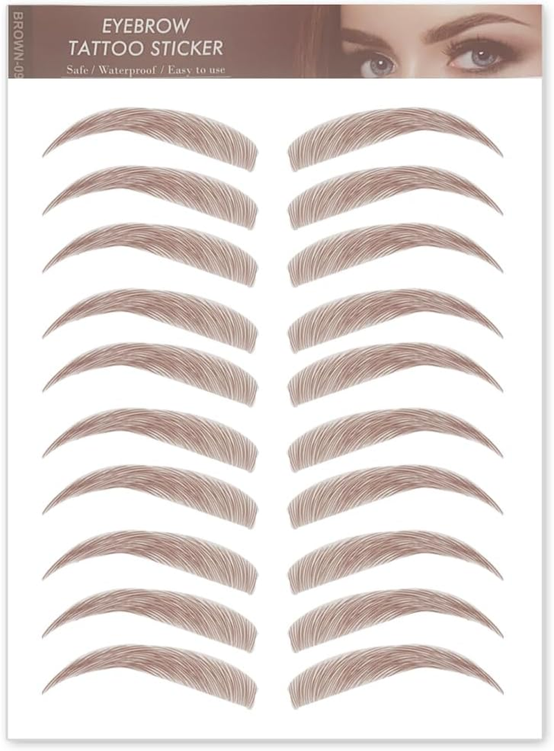 Tattoo Eyebrow Stickers 4D Hair-Like Authentic Eyebrows Natural Fake Eyebrow Stickers Waterproof Imitation Ecological Lazy for Woman & Man Makeup Tool 10 Pcs