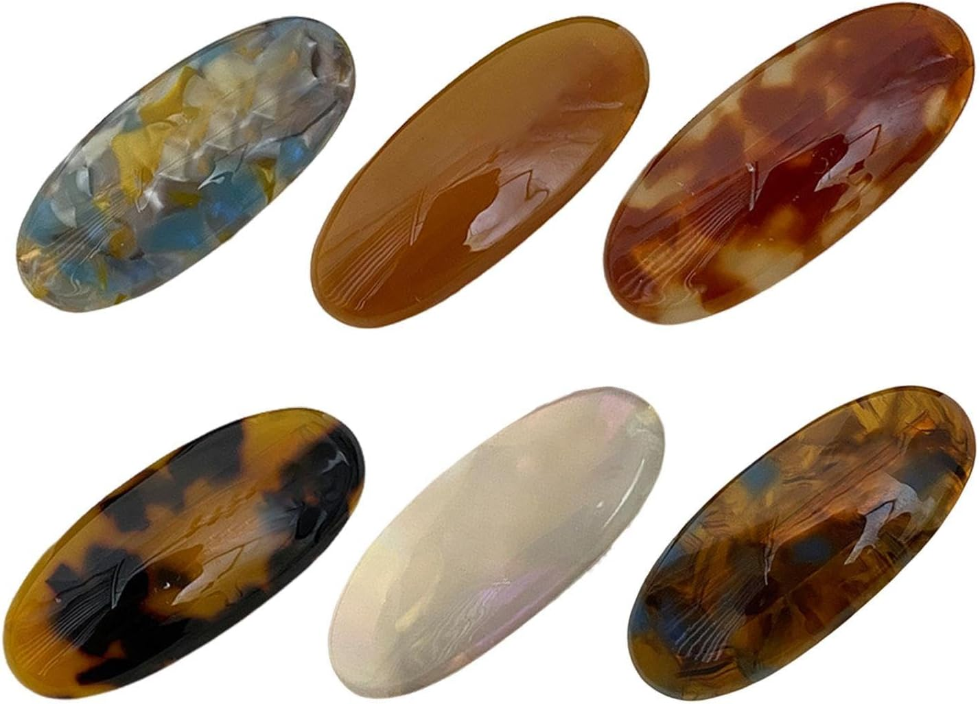 6 Pieces Hair Clips for Women, French Hair Clips for Women, Oval Hair Clips for Women, Fashion Decorative Hair Clips, Party Hair Clips for Girls image number 3