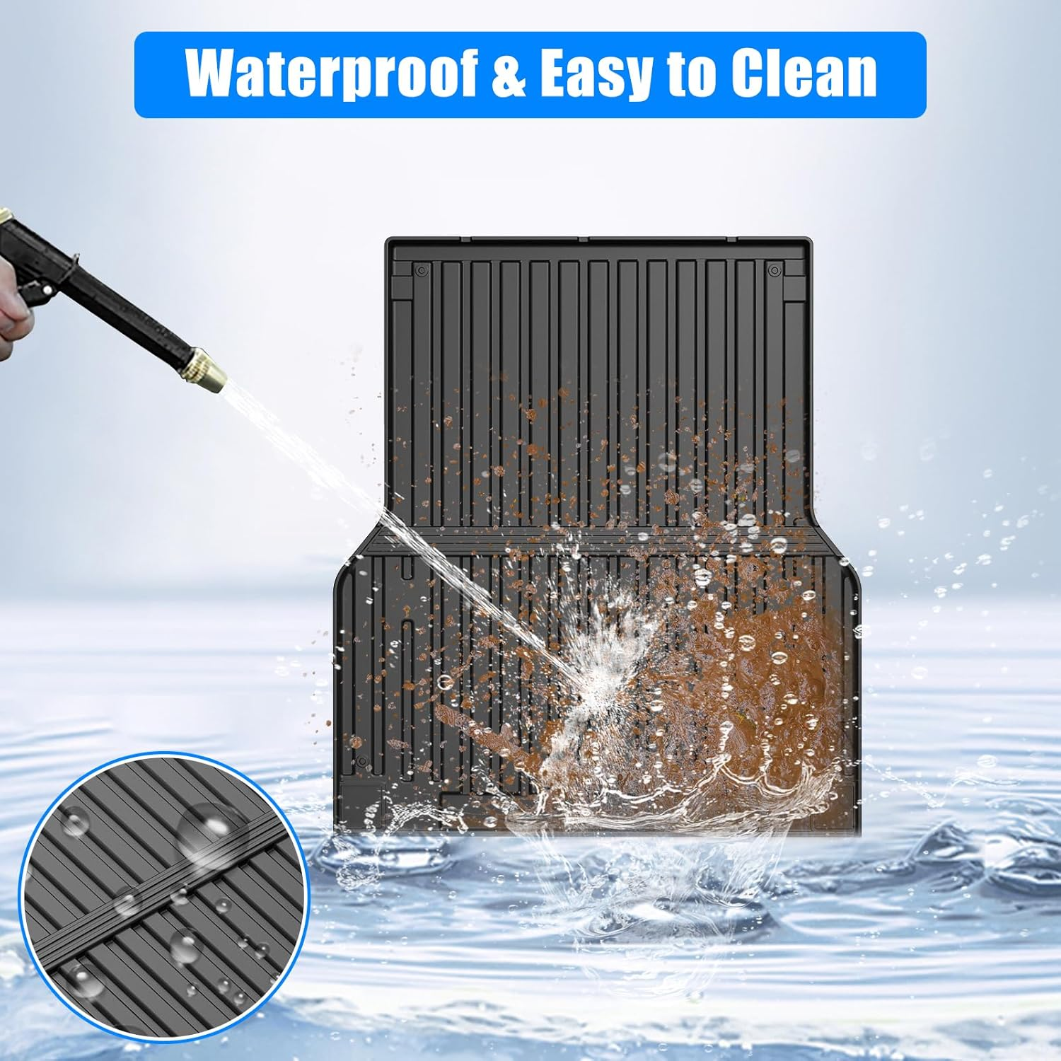 Truck Mat Compatible with Tacoma TRD Sport Double Cab 2005-2023 Accessories, All-Weather Protection TPE Cargo Liner with Non-Slip, Odorless Design, Rear Cargo Area Mat for Tacoma TRD 2005-2023 - For 2017-2022 Cr-V image number 3